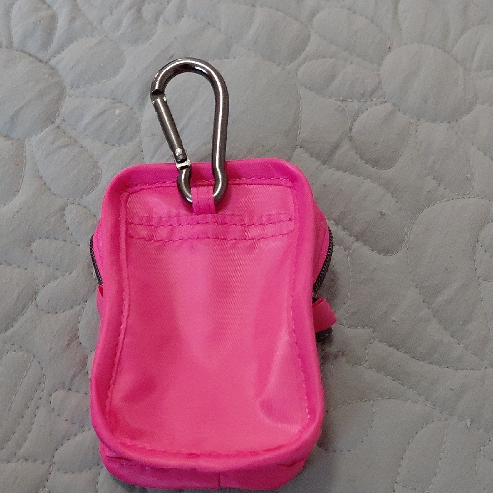 Pink Mini Pouch with Carabiner